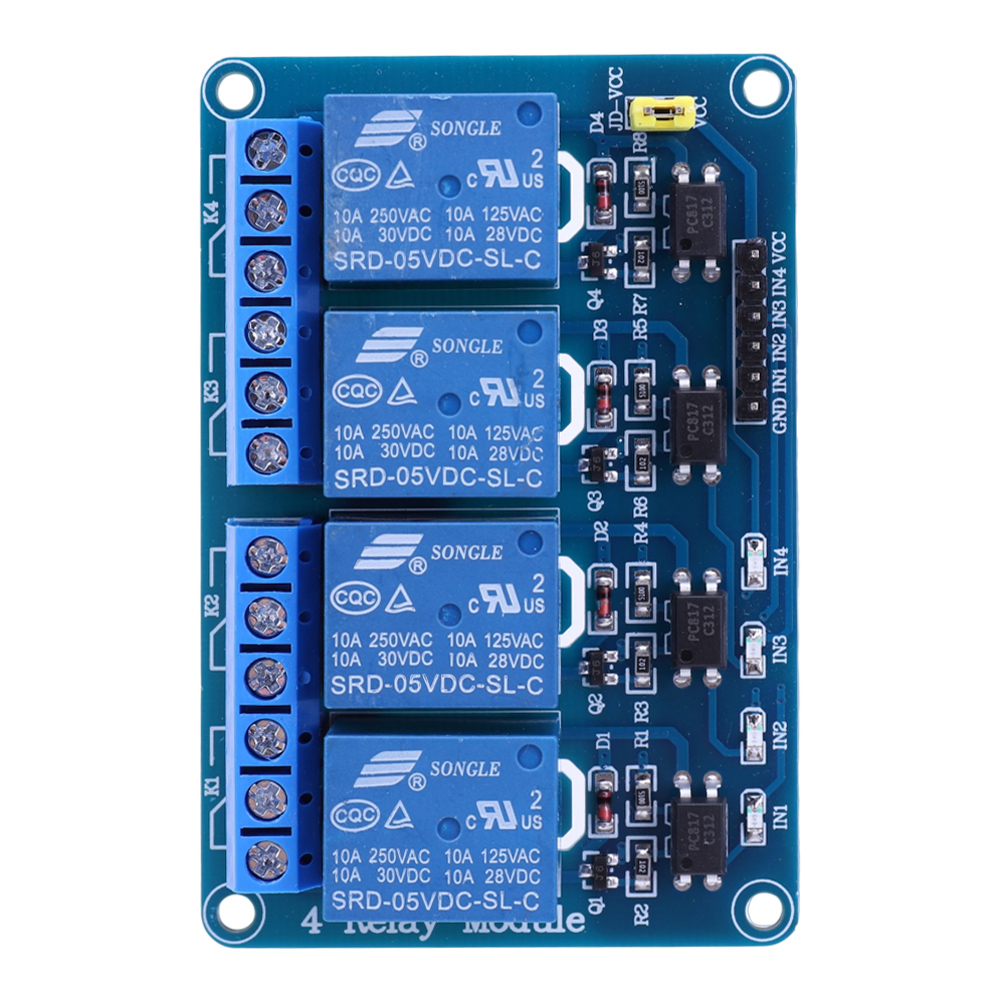Relay Module 4 Channel - 5V 12V 4 Kanal Röle Kartı