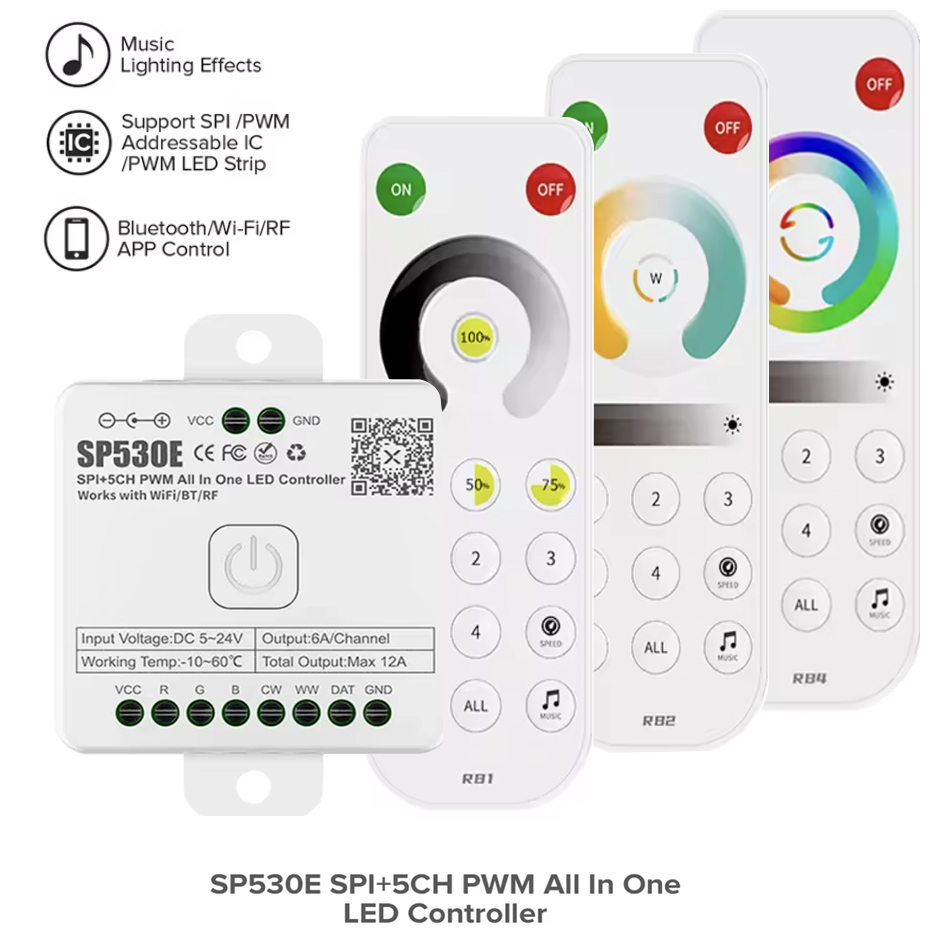 Ws2812B Strip 5V - SP530E Hepsi Bir Arada LED Kontrol