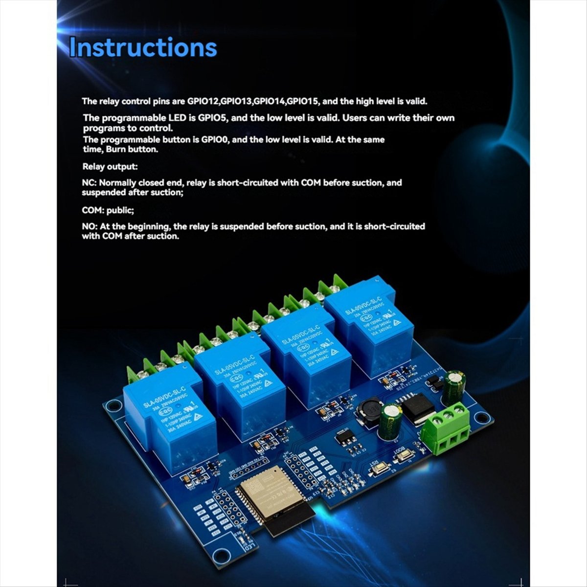 Relay Module 4 Channel - (AD11] 4 Kanallı Röle Modülü 30A