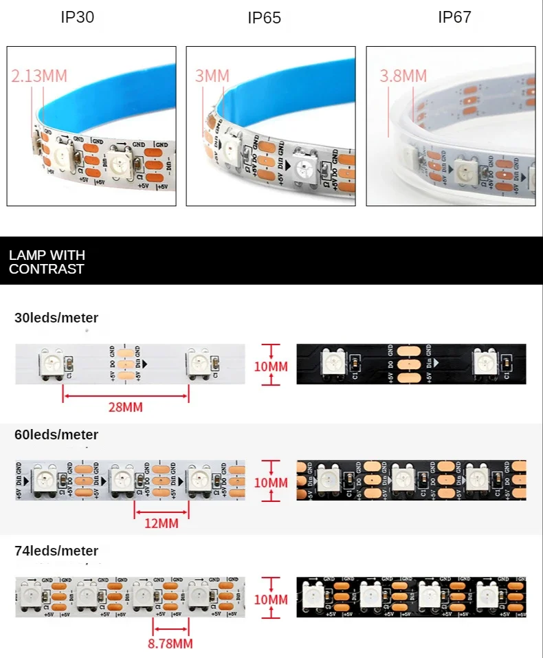 WS2812B Akıllı Led Şerit Işık  - Ws2812B Strip 5V incelemesi ve fiyatı
