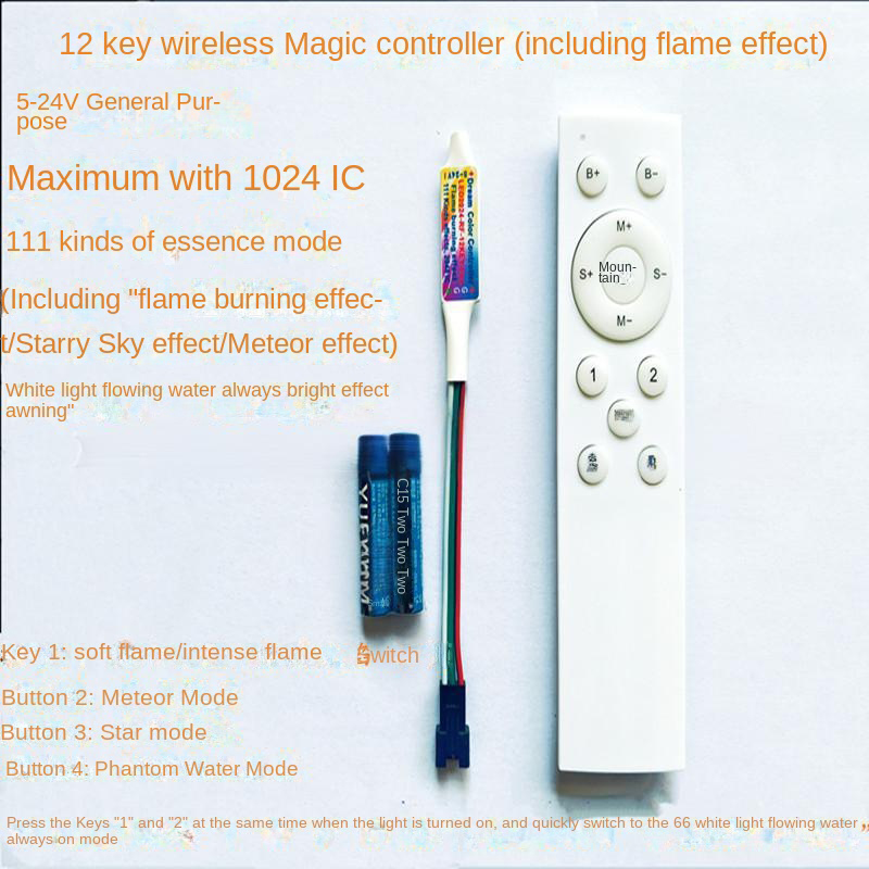 RF 12 tuşlu fantezi alev denet - Ws2812B Strip 5V incelemesi ve fiyatı